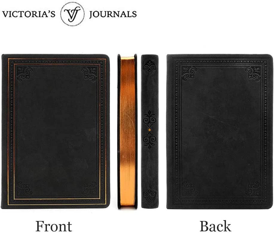 Vintage Style Leather Diary in Black