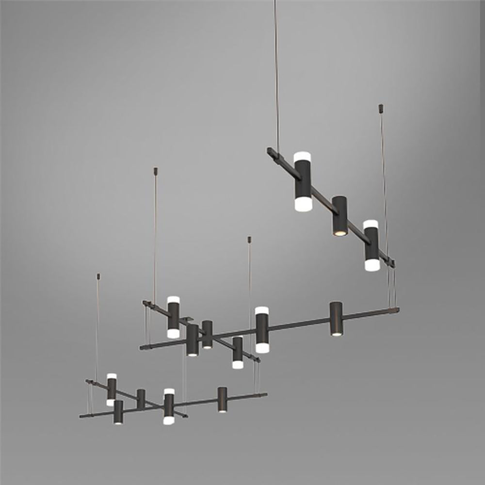 Suspenders Zig Zag Multi Light Pendant Light with Up / Down Mixed Cylinder Luminaires