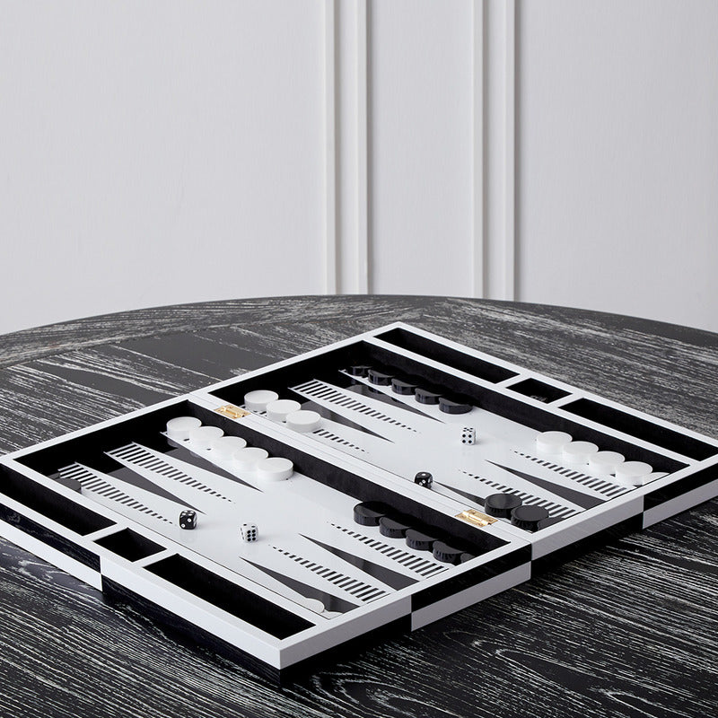 Op Art Lacquer Backgammon Set