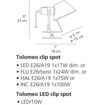 Tolomeo Classic Clip Spot Wall Light