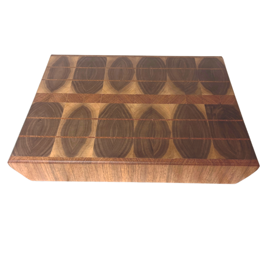 One Of a Kind 2.5" Thick End-Grain Board Handcrafted From Jatoba Wood and Black Walnut Wood In Athens, GA, Food-Safe Statement Piece