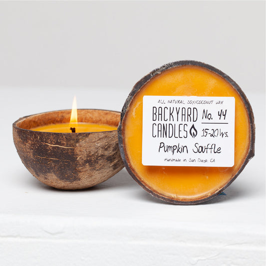 NO. 44 Pumpkin Souffle Handmade Soy Candle | Coconut Shell Filled Candle