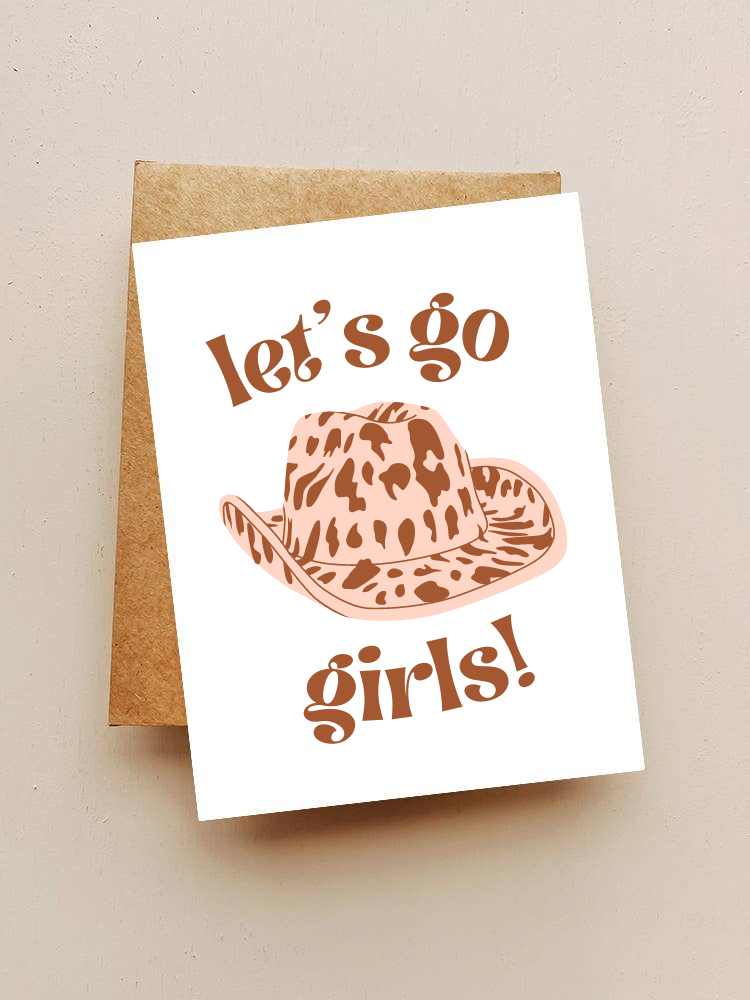 Let's Go Girls Handmade Greeting Card
