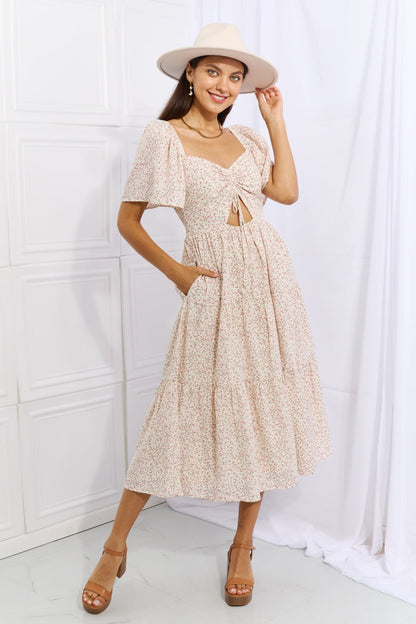 Floral Delight: Floral Tiered Ruffle Midi Dress