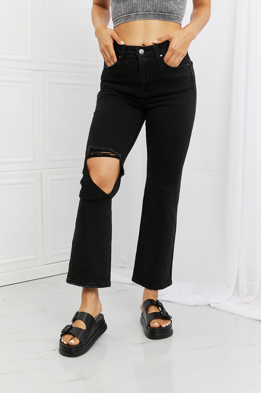 The Yasmin: Denim Relaxed Distressed Jeans by Risen