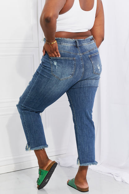 Effortlessly Edgy: Undone Chic Straight Leg Jeans by Risen