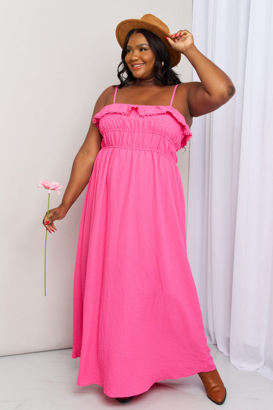 The Laurel: Pink Shirred Sleeveless Dress