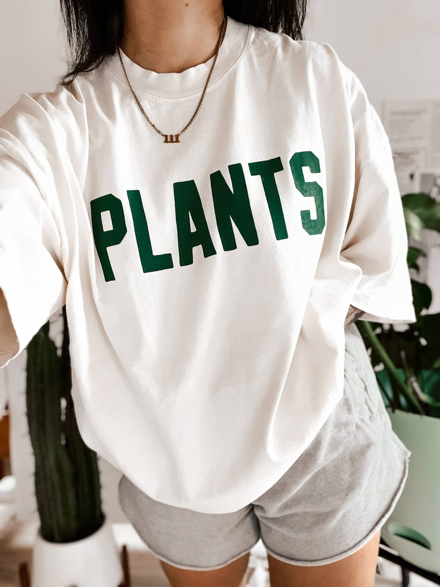 Plant Lady Greenery Enthusiast Ivory Graphic Tee