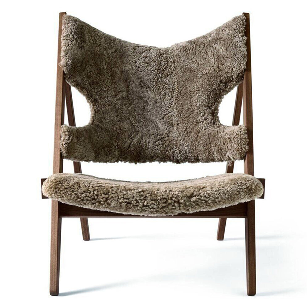 Knitting Lounge Chair Sheepskin Upholstery