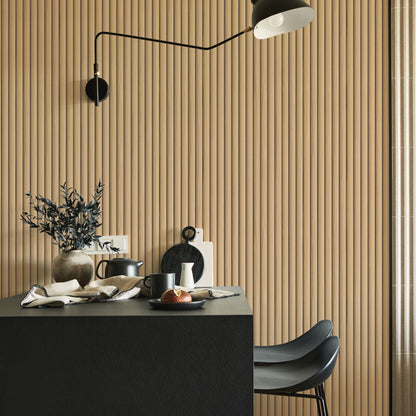 Reeded Wood Removable Wallpaper
